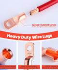 Heavy Duty Pro Grade Copper Wire Lugs And Heat Shrink Tubing Kit 264 Pcs close-up showing copper lugs with anti-oxidizing surface