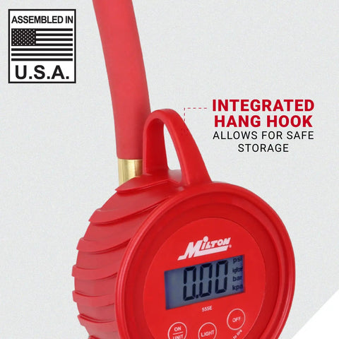 Digital Tire Inflator With Backlit Gauge Measures 5 To 220 Psi Reads In Psi Bar KPa KgPerCm2 Grip Head Chuck 20 Inch Hose