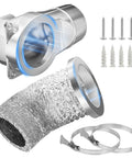 Magnetic Dryer Vent Kit With 2.6 Foot Aluminum Duct And Clamps, Leak Resistant, Heat Resistant Flexible Hose, Easy Installation