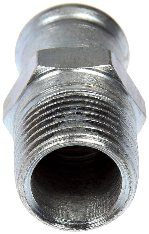 Heater Hose Connector For Three Quarter Inch Hose To Half Inch NPT With One And Three Quarter Inch Long Universal Fit Durable OE Replacement Leak Free And Easy Install, close-up view
