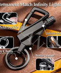All In One Infinity Permanent Match Lighter With Keychain And Bottle Opener Windproof Waterproof Reusable Fire Starter