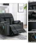 Extra Wide Lift Chair With Heat And Massage For Adults And Seniors, Faux Leather Power Lift Recliner in living room