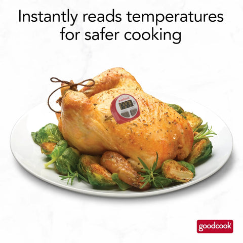 Must Have Everyday Digital Food Thermometer With Stainless Steel Probe Instant Read For Quick Accurate Temps in roast chicken