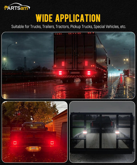 Partsam wireless trailer light kit with magnetic LED tow lamp, metal base with suction cup, 12–24V IP67 waterproof