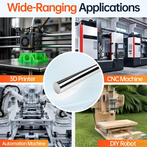 Smooth Operation 2Pack Of 10mm By 100Mm Linear Motion Rods Shaft Guide With Reliable Chrome Plated Carbon Steel Build For Perfect Sliding Action in 3D Printer and CNC machine.