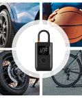 Slick Wireless Rechargeable Car Air Compressor Fast Tire Inflator With Easy Digital Display Auto Shutoff Portable Pump for diverse uses.