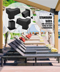 Heavy Duty Pergola Bracket Set With 15 Degree 3-Way Slanted Roof, Wall Mount Extension 4x4 Inches, displayed in outdoor setting