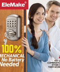Keyless Mechanical Deadbolt Door Lock With Keypad Zinc Alloy Construction Sabbath Lock for Shabbos on wooden door