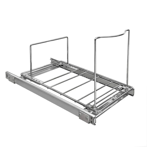 Heavy Duty Adjustable Cabinet Pullout Organizer, Real Deal Sliding Trash Can Drawer Rack For Kitchen Cabinets, smooth metal sliding rack.
