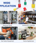 200 Pcs Wire Ferrule Connectors Set Ve0306 28AWG Copper Crimp Ferrules Terminals Insulated Cord End For Electrical Projects And Industrial Automation Safe Durable High Quality Wiring Accessories Black used in cabinets and appliances