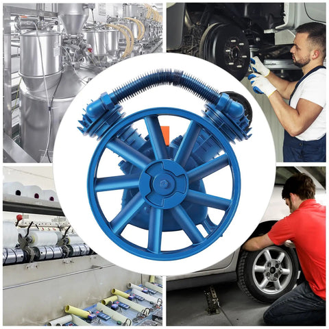 Heavy Duty 2 Cylinder Air Compressor Pump Head With Flywheel. 4KW High Pressure Electric Air Pump Built For Durability And Efficiency. Ideal For Automotive Repair, Pneumatic Tools, And Industrial Applications. Cast Iron Construction Provides Long Lasting
