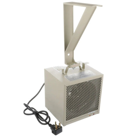 HF5848TC Beefy Garage And Workshop Portable Heater with wall mount bracket and 30A cordset, fan forced heat, in grey