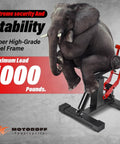 Heavy Duty 1000Lbs Dirt Bike Stand And Powersport Hydraulic Jack For Maintenance with steel frame holding elephant