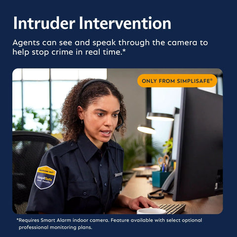 Agent assisting with 11 Piece Wireless Home Security System Gen 3 With Wireless Indoor HD Camera, Plug And Play Setup, Optional 24 Seven Professional Monitoring, No Contract, Compatible With Alexa And Google Assistant, White.