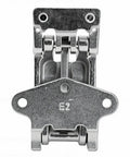 Heavy Duty Upper Rear Door Hinge Replacement Pair For Daily Trucks 2014 Plus, high grade steel hinge front view with pivot points.