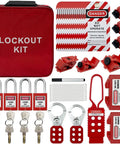 Pro Grade LOTO Lockout Kit For Electrical Systems With Clamp On Universal Multi Pole Breaker Lockout Tags Hasps And Pocket Bag