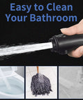 High Pressure Handheld Shower Head With On Off Pause Button Detachable Design spraying water for bathroom cleaning