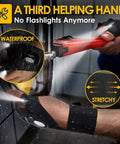 LED Flashlight Gloves Hands Free Work Light for Men and Dads Stocking Stuffers, waterproof and stretchy for auto repairs