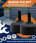 Quick Fix Kit with Two Pack Sliding Gate Opener Magnets with Installation Wrench, Durable Plastic Housing for Magnetic Limit Switches