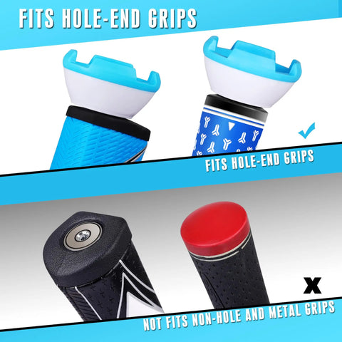 Image showing 4-Claw Golf Ball Grabber Retriever 2 Pack Rubber Ball Picker Upper For Hole-End Grips Blue fitting hole-end grips