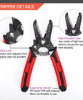 Pro Grade Solar Panel Crimping Tool Kit with ergonomic handle and high precision jaw on the wire stripper for solar cable AWG14-10