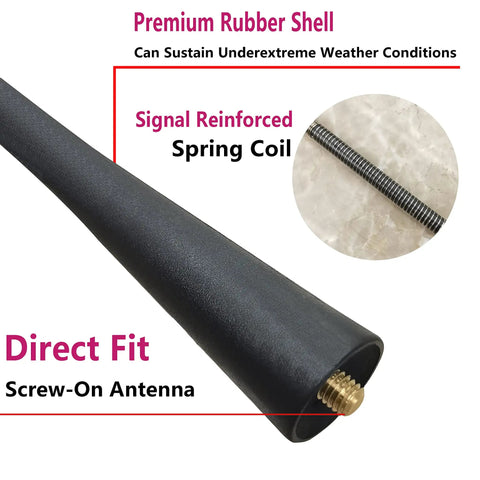 Honda CRV 2007-2016 7 Inch Antenna Mast Replacement With Internal Copper Coil Car Wash Proof Rubber Antenna Flexible Weatherproof Mast