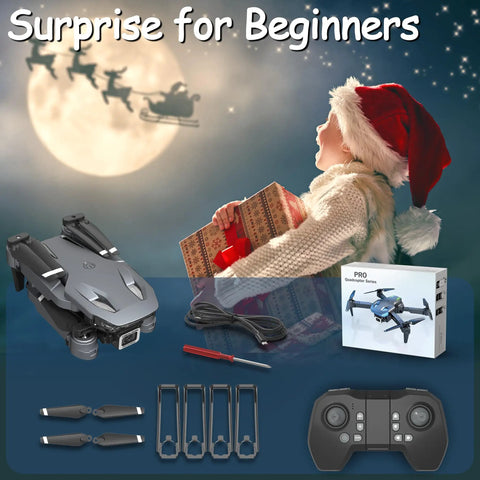 Mini Drone With 1080P Camera, Foldable FPV Quadcopter For Beginners, Adults And Kids, gesture selfie, controller, props, gift box