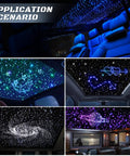 Split 4 Color 12W Car Starlight Headliner Kit With 1000 Fiber Optic Strands installed in car and home decor settings