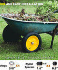 2-Pack 4.80 4.00-8 Inch Tire And Wheel Set For Wheelbarrows Hand Trucks Garden Carts Yard Wagons And Dump Carts installed on wheelbarrow