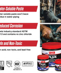 Water Soluble Copper Flux Paste For Soldering, All Weather Plumbing Grade, Brush In Cap, 4 Oz, Non Toxic, Lead Free, No Zinc Chloride