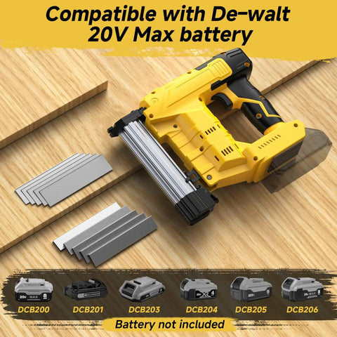 Badass 2-In-1 Cordless 18 Gauge Brad Nailer And Stapler with 20V Max battery and staple set on wooden surface.