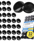 Patio Chair Feet Caps 1.5 Inch Black 32 Pack UV Resistant Plastic Furniture Leg Caps Outdoor Floor Protectors For Metal And Wood Chairs