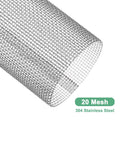 Close-up view of a 20 mesh stainless steel filter screen for inline water filters and pumps, heavy duty reusable strainer.