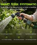 Digital Water Flow Meter For Garden Hose Three Quarter Inch GHT Flow Tracker For Real Time Rate And 7 Day Averages Single Session And Total Readouts Accurate Within About Five Percent Helps You Save Water And Cut Your Water Bill. on hose with spray nozzle