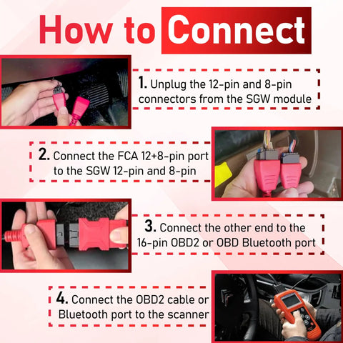 How to connect Heavy Duty 12 Plus 8 Pin To OBD2 Diagnostic Adapter Featuring Security Gateway Bypass Cable For American Cars And Trucks.