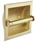 Brushed Brass Recessed Toilet Paper Holder With All Metal Construction And Included Mounting Bracket, Easy In Wall Install, Built To Last