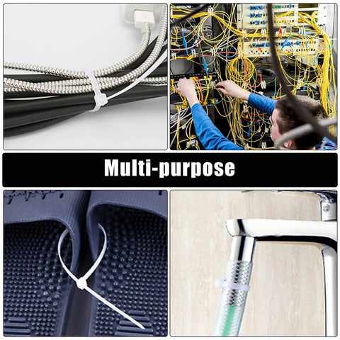 Self Locking Nylon Cable Ties Set With 600 Pieces In 4 6 8 10 12 Inch Assorted Sizes Grab And Go Ready For Heavy Duty Multi Purpose Wire Management For Home Garden Office Travel And Workshop used in various scenarios.