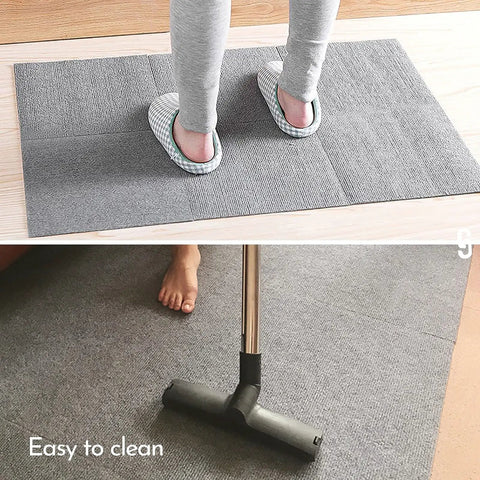 Peel And Stick Carpet Tiles 12 By 12 Self Adhesive Floor Mats Black Anti Slip Multi Purpose Diy Friendly Easy To Install And Clean