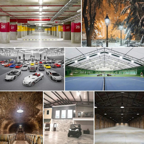 Various indoor and outdoor spaces for Ultra Bright 85W 480V LED Corn Light Bulb, 12750LM, 5000K Daylight applications