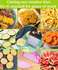 Suuker 2-in-1 crinkle cutter with vegetable peeler, stainless steel wavy slicer for potatoes.