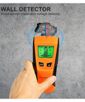 Built Tough 3 In 1 Wall Scanner And Stud Finder Including Metal Detector And Live Wire Voltage Alert being used on wall.