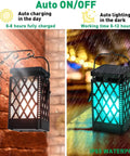 Hanging Solar Lanterns With 9 Modes Color Changing And Fixed Flickering Flame Waterproof Outdoor Lights for Garden Patio Pathway