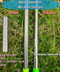 Comparison of toddler golf club shafts showing upgraded grooved design, part of Toddler Golf Club Set With Retractable Metal Shaft And Upgraded Grooved Design.