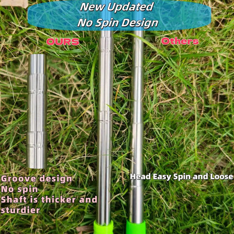 Comparison of toddler golf club shafts showing upgraded grooved design, part of Toddler Golf Club Set With Retractable Metal Shaft And Upgraded Grooved Design.