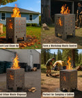Beast Of A Heavy Duty Outdoor Burn Barrel Fire Pit With Reinforced 2.0 Mm Lid And Base Corten Steel Yard Waste Incinerator 30 Inch