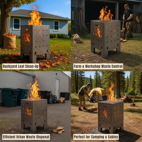 Beast Of A Heavy Duty Outdoor Burn Barrel Fire Pit With Reinforced 2.0 Mm Lid And Base Corten Steel Yard Waste Incinerator 30 Inch