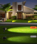 Brighten Outdoor Space With 12W Landscape Lighting 120V Warm White 2700K Garden Spotlights illuminating house and lawn
