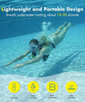 Diver underwater using 1L Mini Scuba Tank With Pump Portable Underwater Oxygen Tank For Diving Up To 20 Minutes Snorkeling Gear Black