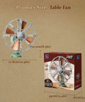 Retro Buildable Desk Fan Model For Adults Dope Green Display Piece With Motorized Oscillation Realistic Grille Weighted Base Bronze Blades Vintage Inspired Decor