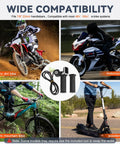 Full Twist Throttle For 60V E Bike With LED Display And Key Lock shown on bikes and scooters in varied terrains.